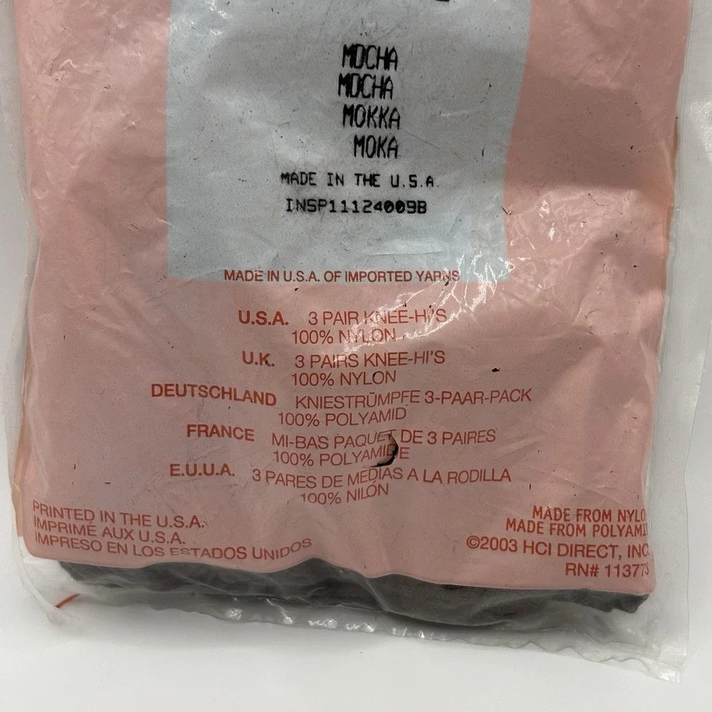Lot-9Pair NOS Vtg Y2K Silkies Knee-hi's Stockings Mocha Day Sheer One Size